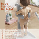 Baby Shower Stand with Adjustable Support – Eases Parent Strain, Prevents Water in Ears, Ensures Thorough Cleaning and Promotes Standing Confidence for Babies 8+ Months