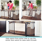 Toddleroo by North States 72” wide Deluxe Décor Baby Gate: Sturdy safety gate with one hand operation. Extra wide baby gate. Hardware Mount. Fits 38.3 - 72” Wide. (30" Tall, Matte Bronze)