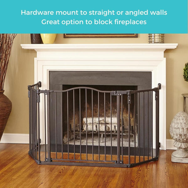 Toddleroo by North States 72” wide Deluxe Décor Baby Gate: Sturdy safety gate with one hand operation. Extra wide baby gate. Hardware Mount. Fits 38.3 - 72” Wide. (30" Tall, Matte Bronze)